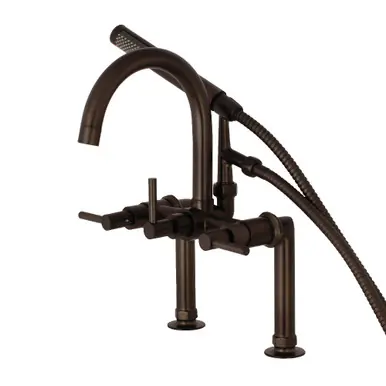 Buy Online Kingston Brass Aqua Vintage AE8105DL Concord 7-Inch Deck Mount Clawfoot Tub Faucet with Hand Shower, Oil Rubbed Bronze
