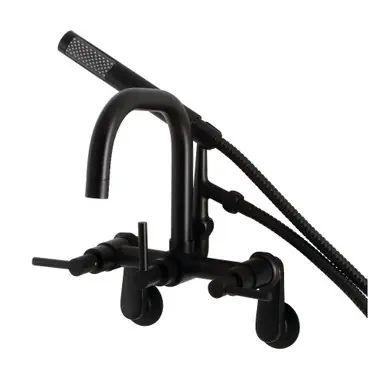 Kingston Brass Aqua Vintage AE8450DL Concord Wall Mount Clawfoot Tub Faucet with Hand Shower, Matte Black Hot Deal