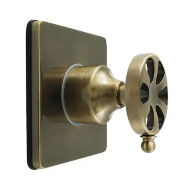 Cheap Kingston Brass Belknap Single-Handle Three-Way Diverter Valve with Square Trim Kit, Antique Brass - KS3043RX