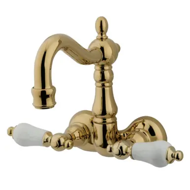 Kingston Brass CC1075T2 Vintage 3-3/8-Inch Wall Mount Tub Faucet, Polished Brass Top Pick