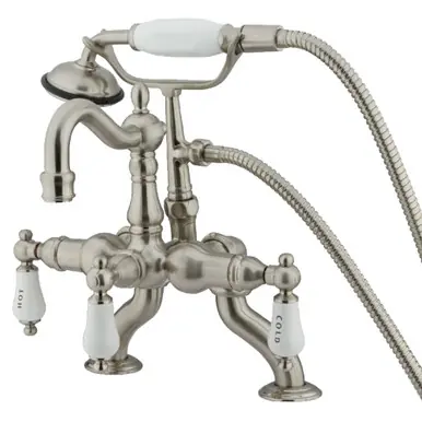 Final Sale Kingston Brass CC2009T8 Vintage Clawfoot Tub Faucet with Hand Shower, Brushed Nickel