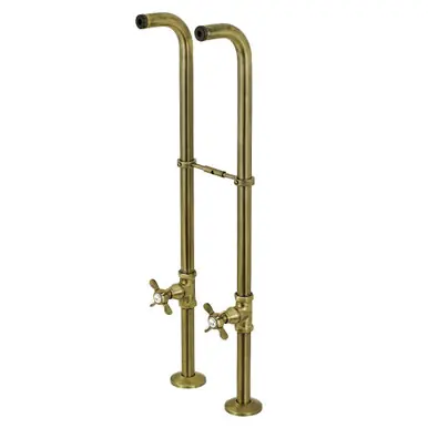 Kingston Brass CC266S3BEX Freestanding Supply Line Package, Antique Brass Authentic