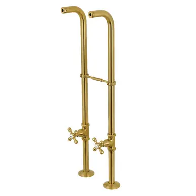Next Day Delivery Kingston Brass CC266S7AX Freestanding Supply Line Package, Brushed Brass