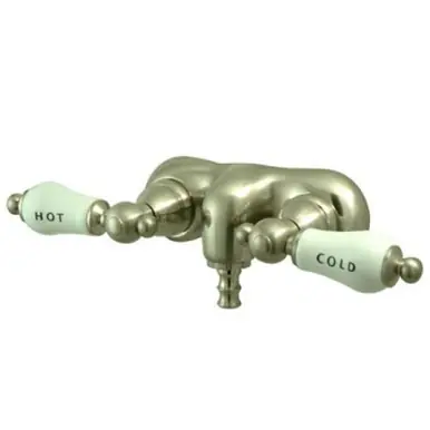Crafted Kingston Brass CC43T8 3-3/8" Wall Mount Clawfoot Tub Filler Faucet - Satin Nickel
