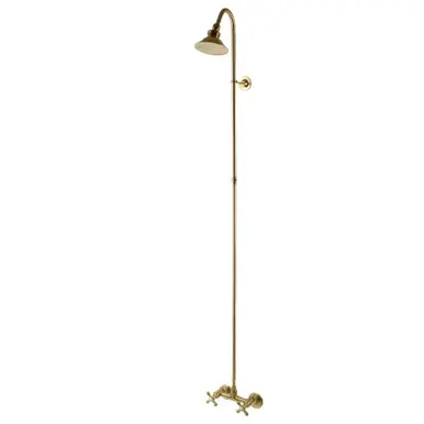 Kingston Brass CCK2137 Vintage Shower Combo, Brushed Brass Mega Sale