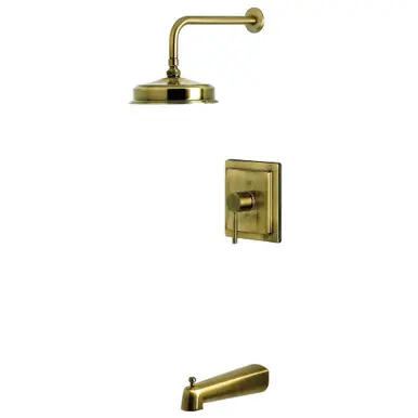 Free Returns Kingston Brass Concord Single-Handle Pressure Balanced Tub and Shower Faucet, Antique Brass - KB5893DL