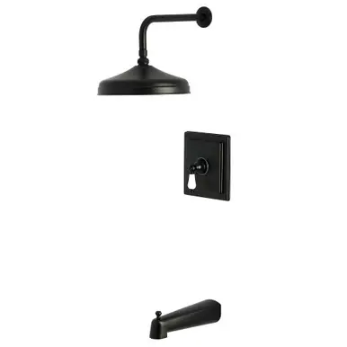 Popular Kingston Brass Demure Single-Handle Pressure Balanced Tub and Shower Faucet, Matte Black - KB6140PL