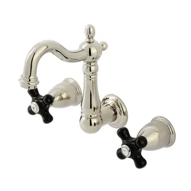 Kingston Brass Duchess Two Handle Wall Mount Bathroom Faucet, Polished Nickel - KS1226PKX Super Sale
