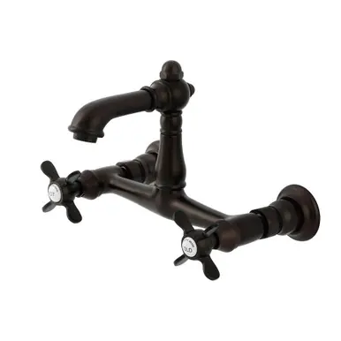 Kingston Brass Essex Two Handle Wall Mount Bathroom Faucet, Oil Rubbed Bronze - KS7255BEX Flash Sale