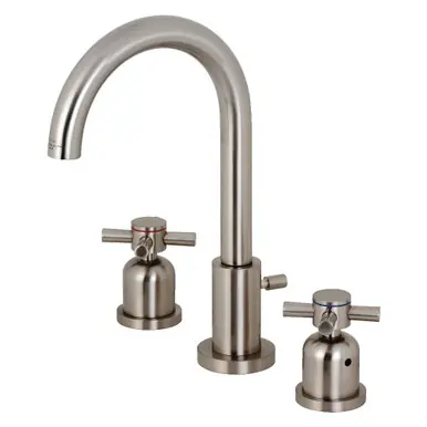 Crafted Kingston Brass Fauceture FSC8928DX Concord Widespread Two Handle Bathroom Faucet, Brushed Nickel