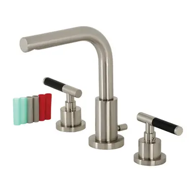 Editor’s Pick Kingston Brass Fauceture FSC8958CKL Kaiser Widespread Two Handle Bathroom Faucet with Brass Pop-Up, Brushed Nickel