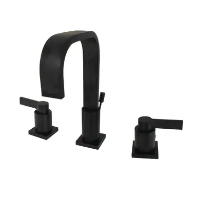 Kingston Brass Fauceture FSC8960NDL NuvoFusion Widespread Two Handle Bathroom Faucet, Matte Black Trusted Brand