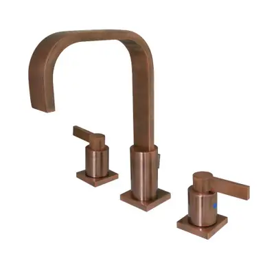 Kingston Brass Fauceture FSC896NDLAC NuvoFusion Widespread Two Handle Bathroom Faucet, Antique Copper Reduced Price