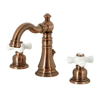 Kingston Brass Fauceture FSC197PXAC American Classic Widespread Bathroom Faucet, Antique Copper Must Have