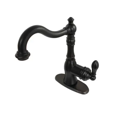 Reduced Price Kingston Brass Fauceture FSY7705ACL American Classic Single-Handle Bathroom Faucet with Push Pop-Up and Cover Plate, Oil Rubbed Bronze