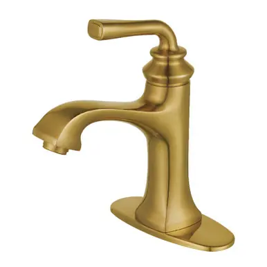 No Minimum Order Kingston Brass Fauceture LS4423RXL Restoration Single-Handle Bathroom Faucet with Push Pop-Up, Brushed Brass