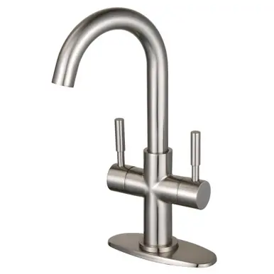 Luxury Kingston Brass Fauceture LS8458DL Concord Two Handle Bathroom Faucet with Push Pop-Up, Brushed Nickel