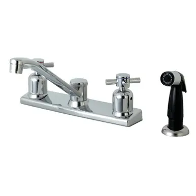 Kingston Brass FB122DX Concord 8-Inch Centerset Kitchen Faucet with Sprayer, Polished Chrome Markdown