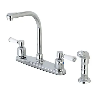 Kingston Brass FB751DPLSP Paris 8-Inch Centerset Kitchen Faucet with Sprayer, Polished Chrome Secure Checkout