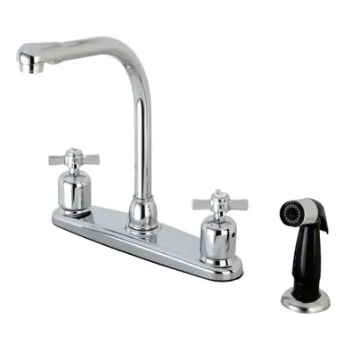 Kingston Brass FB751ZX Millennium 8-Inch Centerset Kitchen Faucet with Sprayer, Polished Chrome Best Choice