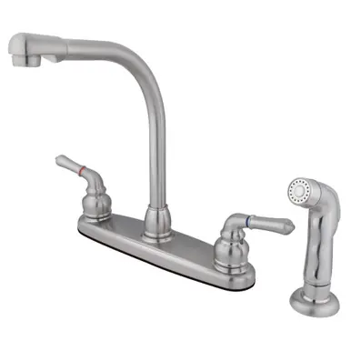 Kingston Brass FB758SP Americana 8-Inch Centerset Kitchen Faucet with Sprayer, Brushed Nickel Clearance