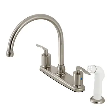 Sale Kingston Brass FB798SVLSP Serena Centerset Kitchen Faucet with Plastic Sprayer, Brushed Nickel
