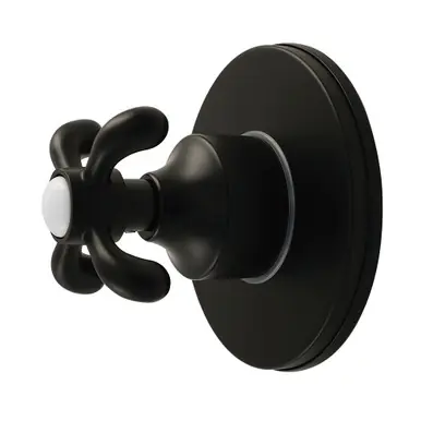 Kingston Brass French Country Single-Handle Six-Way Diverter Valve with Round Trim Kit, Matte Black - KS4030TX Buy Today