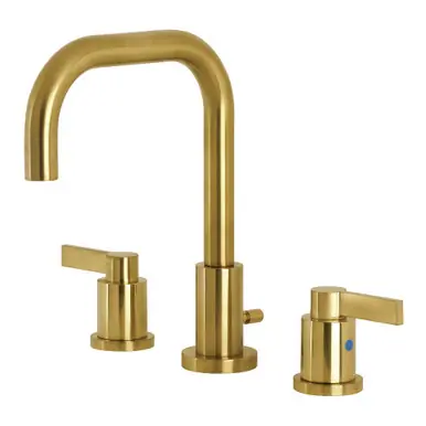 Kingston Brass FSC8933NDL NuvoFusion Widespread Bathroom Faucet with Brass Pop-Up, Brushed Brass Big Sale