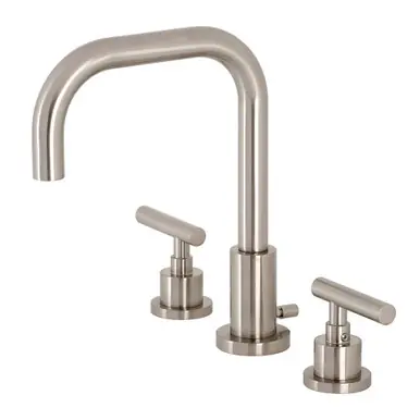 Original Kingston Brass FSC8938CML Manhattan Widespread Two Handle Bathroom Faucet with Brass Pop-Up, Brushed Nickel