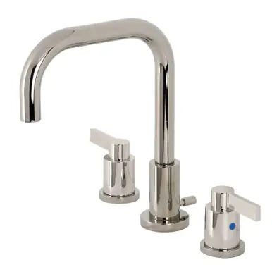 Kingston Brass FSC8939NDL NuvoFusion Widespread Bathroom Faucet with Brass Pop-Up, Polished Nickel Exclusive Offer