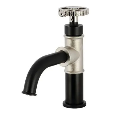 Kingston Brass Fuller Single-Handle Bathroom Faucet with Push Pop-Up, Matte Black/Polished Nickel - KS2826CG Grab Now