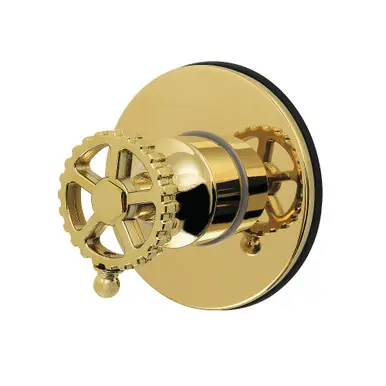 Free Returns Kingston Brass Fuller Single-Handle Six-Way Diverter Valve with Round Trim Kit, Polished Brass - KS4032CG