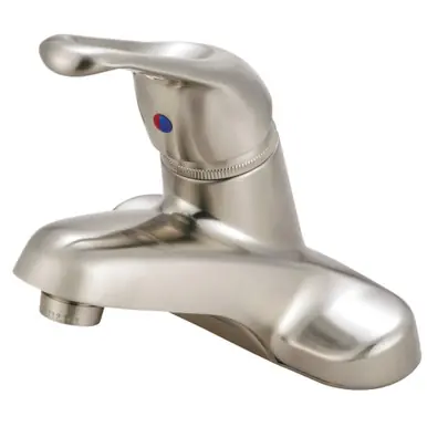 Discount Kingston Brass GKB518LP Single Handle 4 in. Centerset Bathroom Faucet, Brushed Nickel