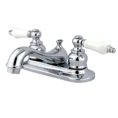 Certified Kingston Brass GKB601PL 4 in. Centerset Bathroom Faucet, Polished Chrome