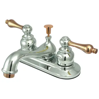 Cheap Kingston Brass GKB604AL 4 in. Centerset Bathroom Faucet, Polished Chrome/Polished Brass