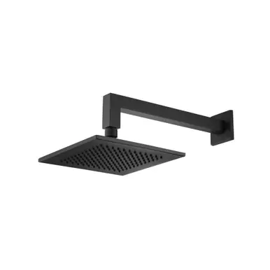 Super Sale Flusso HS1001WMB 8" Solid Brass Showerhead / Rainhead With 12" Wall Mount Shower Arm - Matte Black