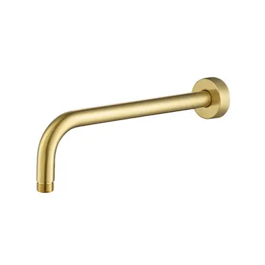 Cheap Flusso HS1002SASB Wall Mount Round Shower Arm - 12" (300mm) - With Flange - Satin Brass