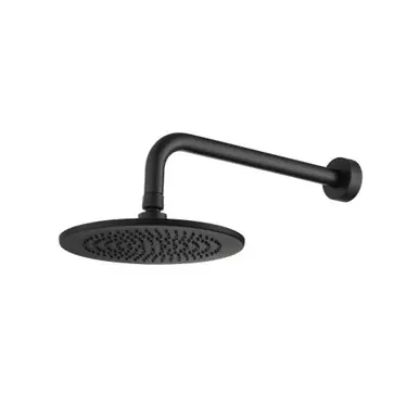 Buy Today Flusso HS1002WMB 8" Solid Brass Showerhead / Rainhead With 12" Wall Mount Shower Arm - Matte Black