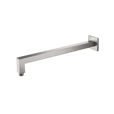 Crafted Flusso HS1011SABN Wall Mount Square Shower Arm - 16" (400mm) - With Flange - Brushed Nickel