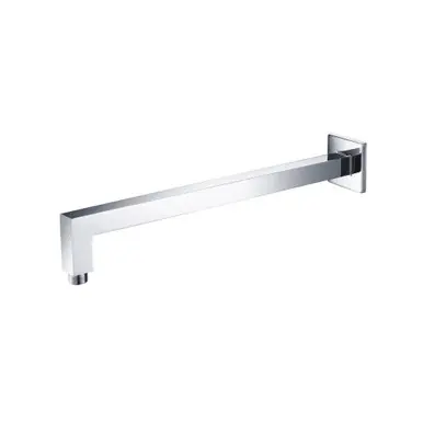 Secure Checkout Flusso HS1011SACP Wall Mount Square Shower Arm - 16" (400mm) - With Flange - Chrome
