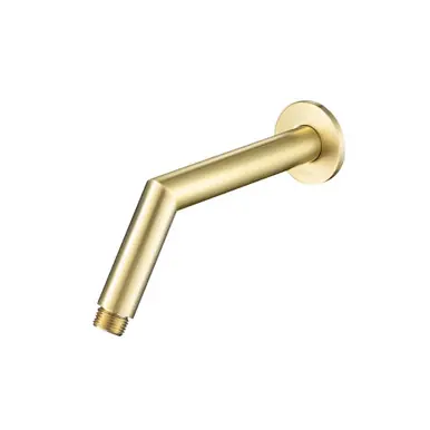 Fast Shipping Flusso HS1030SB Round Shower Arm With Flange - 7" - With Flange - Satin Brass