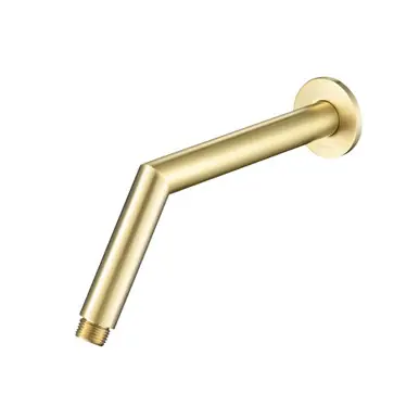 Buy Online Flusso HS1035SB Round Shower Arm With Flange - 10" - With Flange - Satin Brass