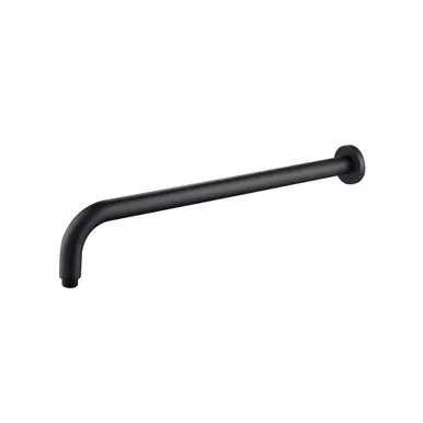 Crafted Flusso HS1070MB Wall Mount Round Shower Arm - 20" - With Flange - Matte Black