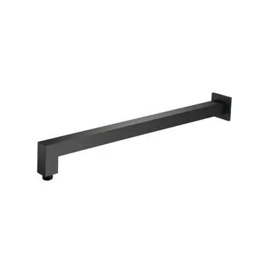Secure Checkout Flusso HS1080MB Wall Mount Square Shower Arm - 20" - With Flange - Matte Black