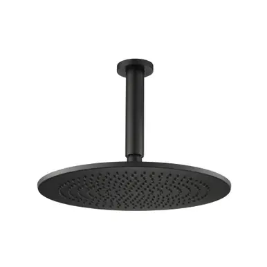 Clearance Flusso RHC.12RMB 12" Rain Head with 6" Ceiling Mount Arm - Matte Black