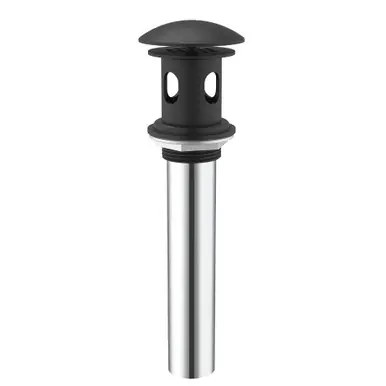 Secure Checkout Gerber D495008BS 1 1/2" Drain with Overflow with Cover & Grid Strainer - Satin Black