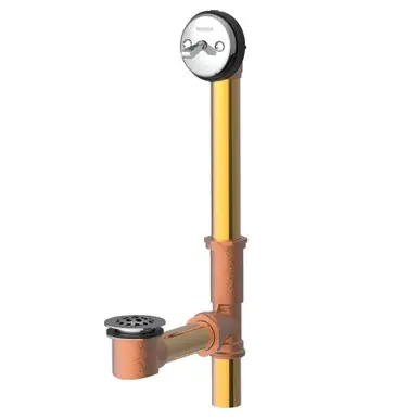 Wholesale Gerber G004181891 Classics Trip Lever 20 Gauge Drain for Standard Tub with Brass Nuts - Chrome