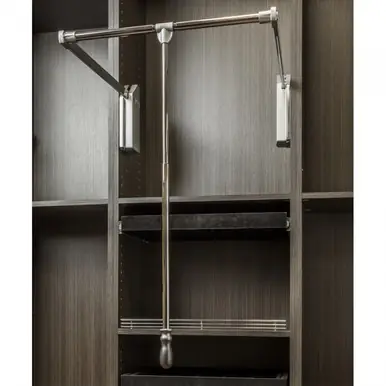 Deal Hardware Resources 1532SC-PC Polished Chrome Soft-close 33 Inch - 48 Inch Expanding Wardrobe Lift