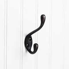 Crafted Hardware Resources YD40-450DBAC 4-1/2" Double Zinc Wall Mount Coat and Hat Hook - Screws Included - Brushed Oil Rubbed Bronze