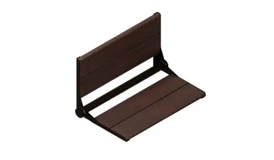 Top Pick Healthcraft Invisia SerenaSeat Pro 26" Wide Folding Shower Seat - Oil Rubbed Bronze Frame With Medium Wood Stain